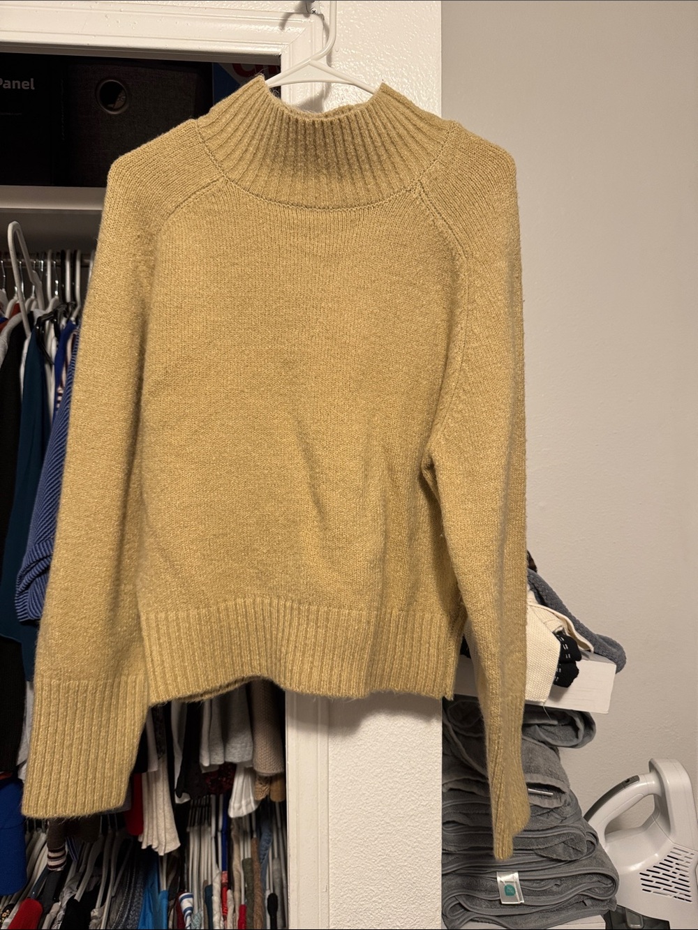 Soft High-Neck Women's Sweater in Mustard
